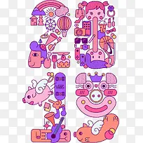 粉色组合2019字体