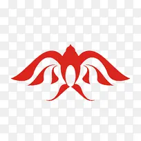 展翅的红色燕子标志