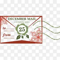 红色圣诞节邮票信纸
