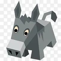 灰色简约设计动物驴
