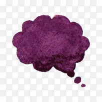 紫色圆弧水墨对话框元素