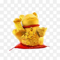 跳跃大元宝金色招财猫
