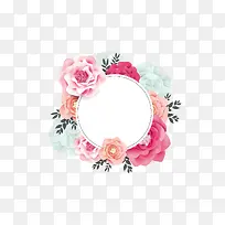 粉色浪漫花环装饰图案