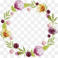 彩色花朵花环素材