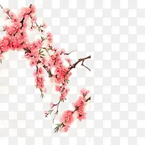 手绘唯美落花设计素材