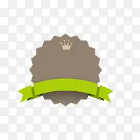 王冠奖状绿色纽带矢量素材