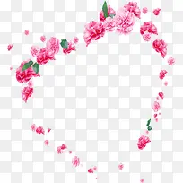 粉色康乃馨花朵爱心