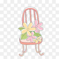 手绘粉红的椅子图案