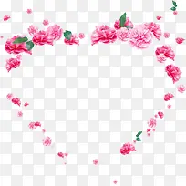 粉色温馨康乃馨花朵爱心造型