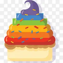 七色彩虹杯子蛋糕