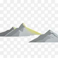 灰色立体山脉图形