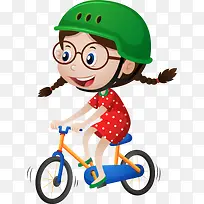 自行车大赛骑车的小女孩