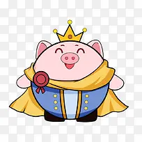 卡通手绘猪界母猪女王