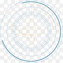 圆形蓝色描边矢量HUD