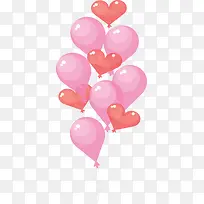 粉红色浪漫爱心气球