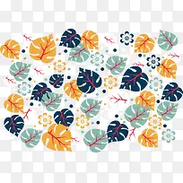 芭蕉叶花纹海报