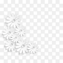 白色剪纸小雏菊