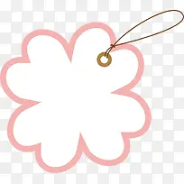 粉色春季花朵吊牌
