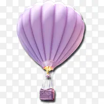紫色情人节漂浮热气球
