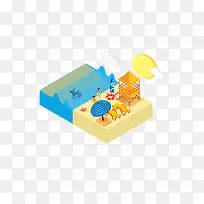 夏威夷小岛海边沙滩度假2.5d
