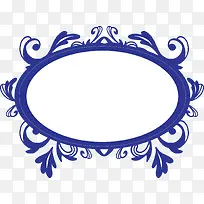 蓝色青花瓷装饰框