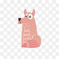 粉色小狗卡通动物免抠素材
