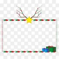 圣诞节鹿角几何文本矢量边框