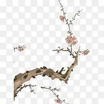 水墨画桃花