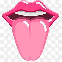 吐舌头矢量卡通粉色嘴巴