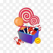 61儿童节卡通糖果礼物主题插画