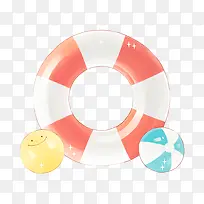 彩色圆弧游泳圈元素