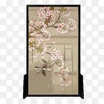 时尚梅花透明屏风