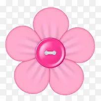 粉红色纽扣创意花朵