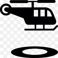 直升机和圆形跑道图标