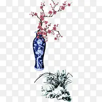 梅花梅兰屏风图片