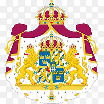 瑞典国徽手绘图案