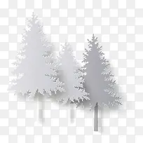 白色植物雪树元素
