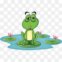 可爱卡通池塘青蛙