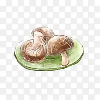 手绘食材菌类香菇