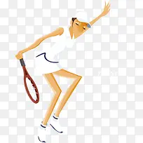 一个正在打网球的运动员
