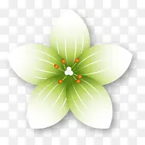 浅绿色矢量卡通百合花
