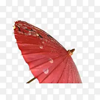 红色花卉油纸伞