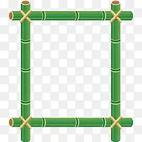 方形绿色画框竹子