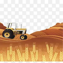 收割农地麦子插图