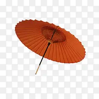 创意合成手绘橙色的油纸伞