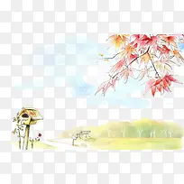 手绘水彩插画