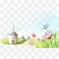 手绘水彩插画