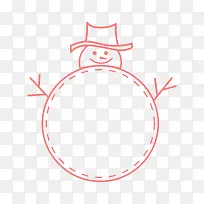 手绘圣诞节雪人线条装饰图案