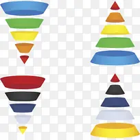 彩色层叠图案立体锥形图