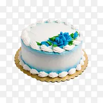 蓝色玫瑰的奶油蛋糕
